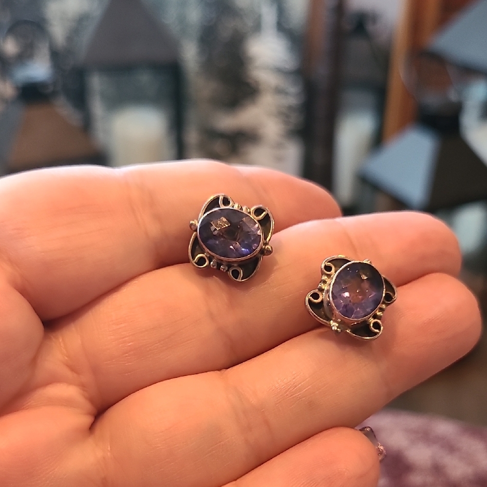 Nicky Butler SS with Amethyst And Blue Topaz Cross Pendant and Earring Set - Picture 5 of 6